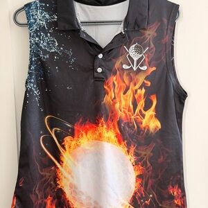 Black Flame Golf Muscle Tee for Women